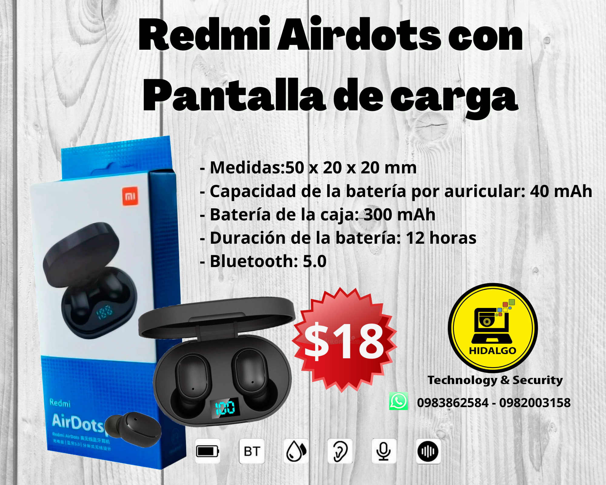 Redmi Airdots con Pantalla de carga Redmi Airdots con Pantalla de carga